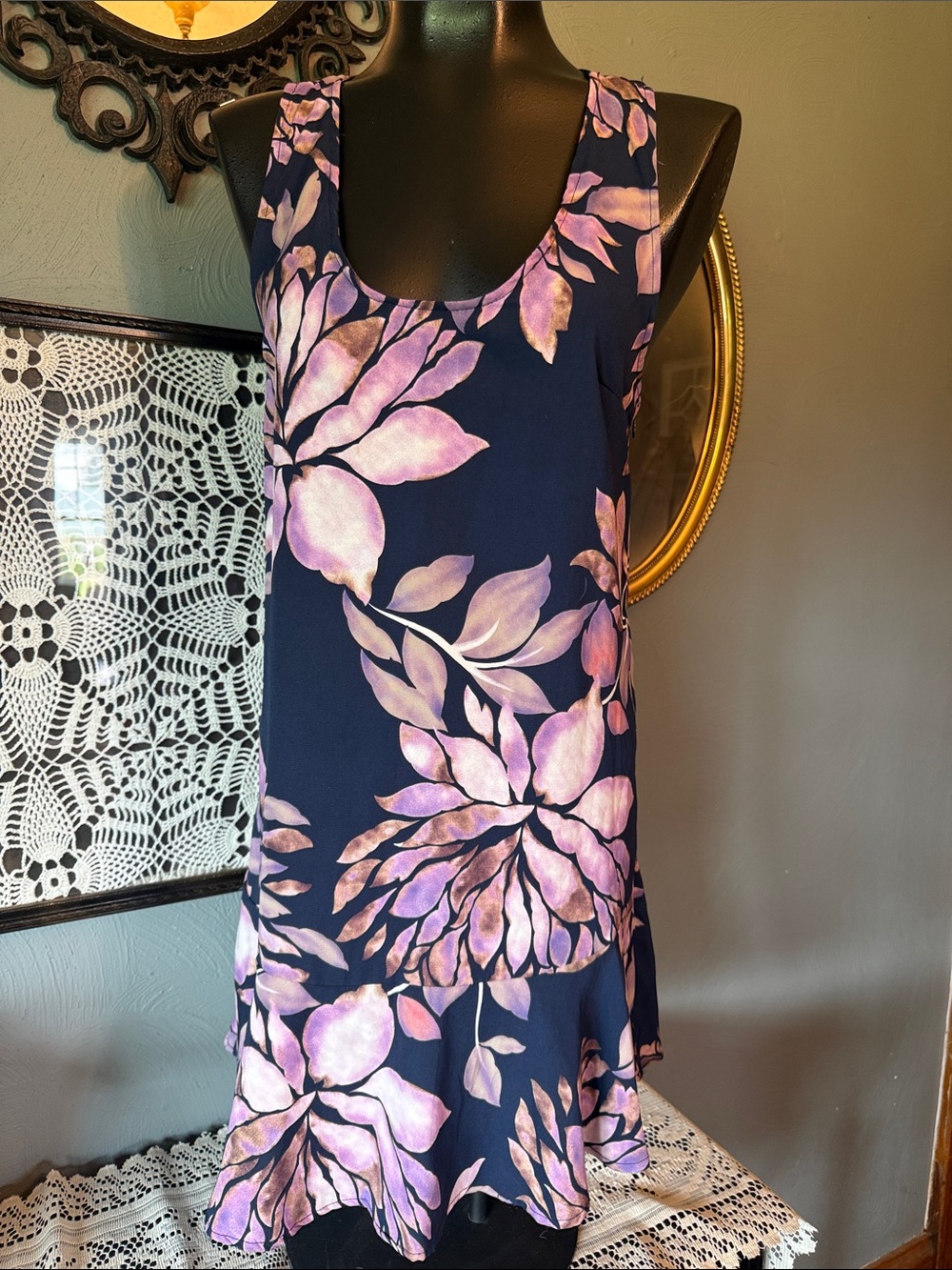 Fab’rik vintage Navy pink Floral Dress